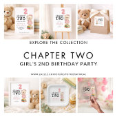 Chapter Two Teddy Bear Books Girl 2nd Birthday Papieren Bordje