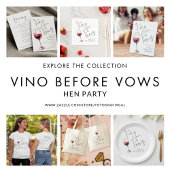 Vino Before Vows Bruidsmeisje Naam Hen Party Weeke Tote Bag