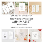 Minimalist QR Code Black White Wedding Details Informatiekaartje