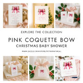 PInk Bow Christmas Baby shower Wishes Gastenboek Notitieboek