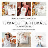 Rustieke Bloemen Terracotta Happy Thanksgiving Deurmat