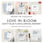 Blauwe Bloemen Liefde in Bloom Welkom Vrijgezellen Reclamebord Met Voetstuk