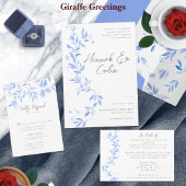 Minimale elegant blauw geschilderd porselein kaart