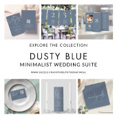 Blauw Alles in 1 Foto Trouwmenu Tafel Geen Trifold