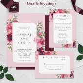Romantic Dusty Roos Peony Modern Lijst Menu