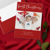 Mijn eerste kerstBaby Foto: Jaar Ruby Red Keramisch Ornament (Personaliseer de collectie van deze zelfstandige maker.)