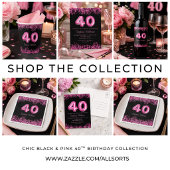 Budget Black Pink Glitzy 40e Verjaardagsfeest Flye Flyer