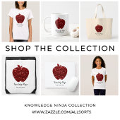 Aangepaste lerarennaam Red Apple Faux Glitter Ronde Button 3,2 Cm