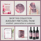 Roze Bloemen Bourgogne Bedankt Kaarten