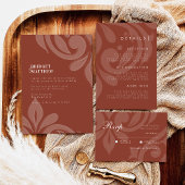 Minimal Damask Lush Sienna Fototafel Nummer Kaart