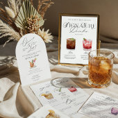 Waterverf Cocktails Trouwreceptie Drink Menu Poster