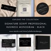 Chic Script QR Code Oorbel Black Display Kaart Mini Visitekaartje