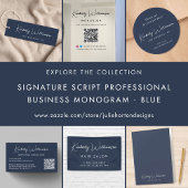 Chic Signature Script Blauw Notitieboek