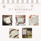 Silly Goose 1st Birthday Green Gingham Kaart