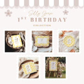 Silly Goose 1st Birthday Yellow Gingham Kaart
