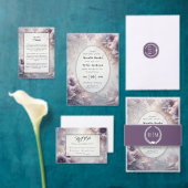 Zilveren en zachte Amethist Winter Blooms Wedding Kaart (Personaliseer de collectie van deze zelfstandige maker.)