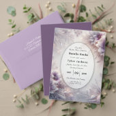 Zilveren en zachte Amethist Winter Blooms Wedding RSVP Kaartje (Personaliseer deze collectie van deze onafhankelijke maker. Test)
