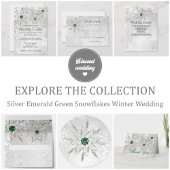 Silver Emerald Green snewflakes Winter Wedding Acryl Uitnodigingen
