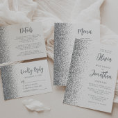 Modern zilveren glitter script witte bruiloft