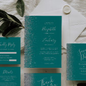 Blauwgroen blauw zilver glitter bruiloft servetten