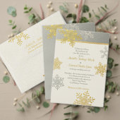 Silver Ivory Gold Snowflake Winter Wedding Program (Personaliseer deze collectie van deze onafhankelijke maker. Test)