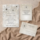 Silver Gold snewflakes winterbruiloft Dank u Bedankkaart (Personaliseer de collectie van deze zelfstandige maker.)