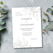 Zilveren bladeren Floral Botanical Elegant Bruilof Save The Date