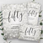 BUDGET Zilveren Glitter Lights 50ste Verjaardag