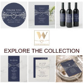 Navy Blue Wine Label Wijn Etiket