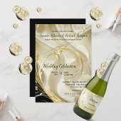 Zilver of Goud Abstract bloemen op - Zijde Aankondigingskaart