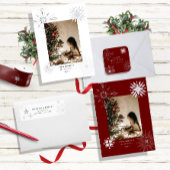 Silver Snowflake Sparkle Foto Vakantie Kaart