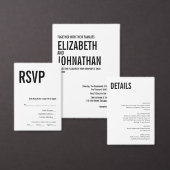 Eenvoudige en minimale Typografie-bruiloft-menukaa Menu (Personaliseer de collectie van deze zelfstandige maker.)