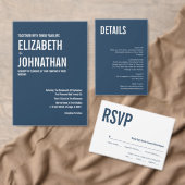 Simple Dusty Blue Typography Weddenschap Address Etiket (Personaliseer de collectie van deze zelfstandige maker.)