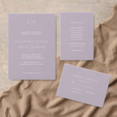 Eenvoudige moderne stoffige Lila Monogram bruiloft Servet (Personaliseer de collectie van deze zelfstandige maker.)