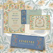 Art Nouveau Bruiloft Tafelnummer Teken Reclamebord Met Voetstuk