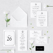 Eenvoudige zwart-wit typografie bruiloft rvp briefkaart