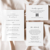 Simple Black and White Clean Wedding RSVP Kaartje