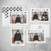 Eenvoudige zwart-witte afstudeerdop servet