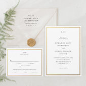 Eenvoudig zwart-wit elegant huwelijk magnetische uitnodiging