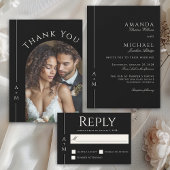 Eenvoudige Klassieke Elegante Monogram QR-code Tro Kaart