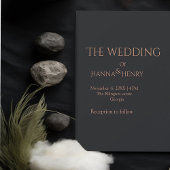 Minimale elegante zwarte roos gouden rsvp kaart