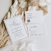 Niets fancy zwart-wit bruiloft uitnodiging