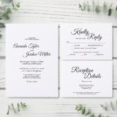 Eenvoudige zwarte en witte kalligrafie Datum acht Advieskaart (Personaliseer de collectie van deze zelfstandige maker.)