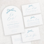 Elegante Blue Bow Girls Baby shower Bedankkaart