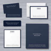 Navy Blue en Grey Business Note Kaart Notitiekaartje