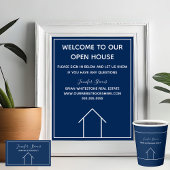 Elegant Blue Custom Realtor Sleutelhanger