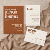 Simple Boho Terracotta Typography Weddenschap Addr Etiket (Personaliseer de collectie van deze zelfstandige maker.)