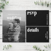 Ruby Black Moderne bruiloft Kaart (Personaliseer de collectie van deze zelfstandige maker.)