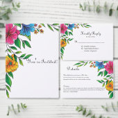 Helder Lentebloemen Bruiloft Zomer QR code Kaart (Personaliseer de collectie van deze zelfstandige maker.)