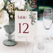 Eenvoudig Burgundy Modern Winter Wedding Programmakaart